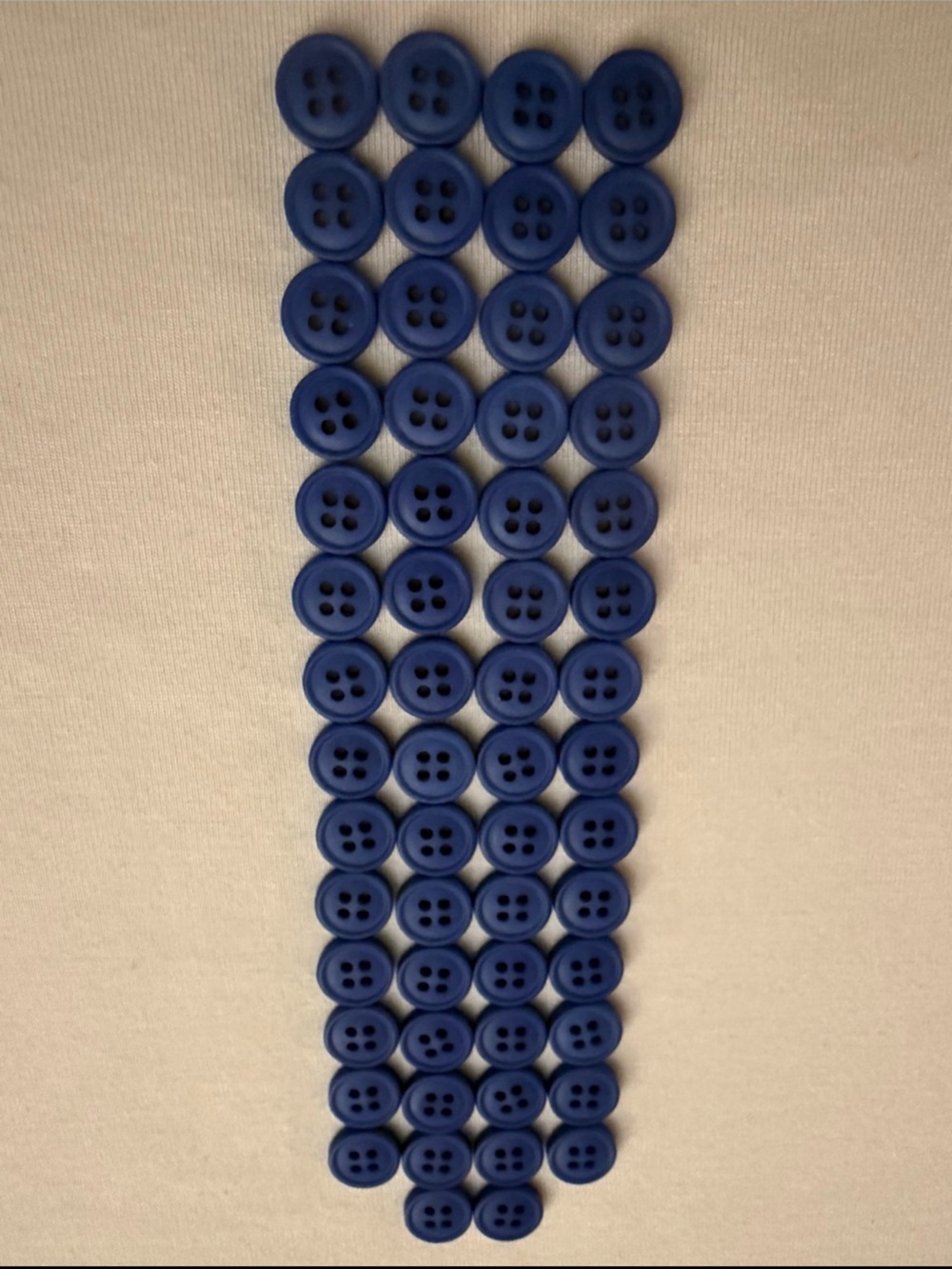 EUVC Plastic Matte Royal Blue 4-Hole Round Buttons - Set of 58